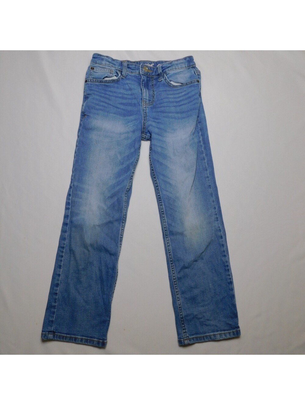 Cat & Jack Boys Size 10 Regular Straight Jeans Blue Denim Stretch Adjusted Waist